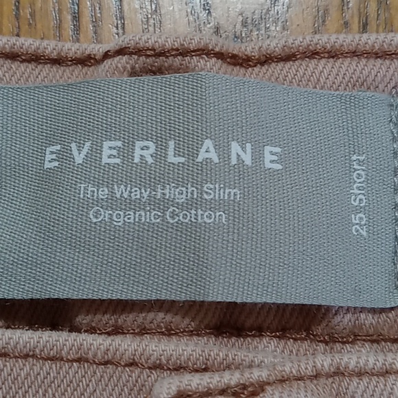 EVERLANE 25 SHORT Jeans Womens DENIM Pants New PINK PEACH WAY HIGH SLIM - Picture 7 of 9
